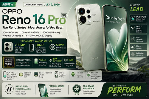 OPPO Reno 16 Pro 5G: Specs, Price & Launch India (2026)