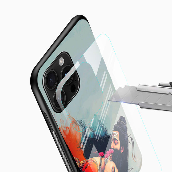 Lord Shiv Parvati Glass Mobile Case - Cover Stall