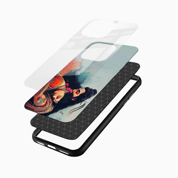 Lord Shiv Parvati Glass Mobile Case - Cover Stall