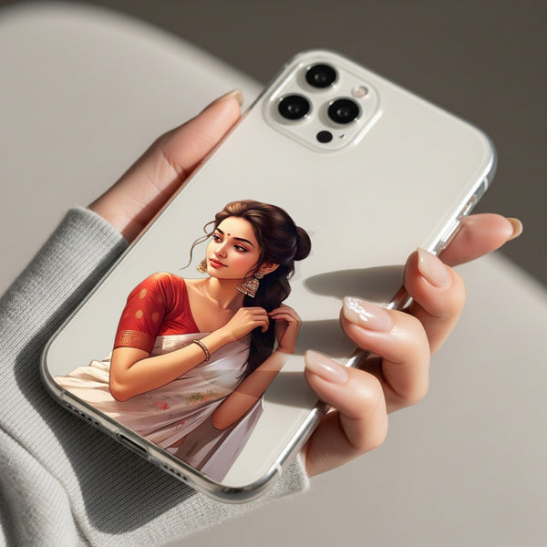 Saree Lady Silicon Mobile Case - Cover Stall