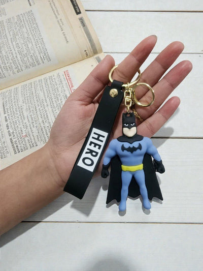 Batman Superhero Silicone Keychain -Cartoon Hero Bag Charm