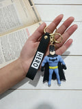 Batman Superhero Silicone Keychain -Cartoon Hero Bag Charm