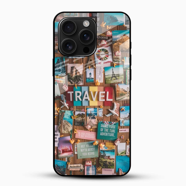 Travel Collage Glass Mobile Case – Wanderlust Aesthetic - Cover Stall