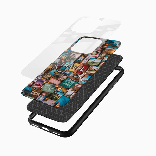 Travel Collage Glass Mobile Case – Wanderlust Aesthetic - Cover Stall