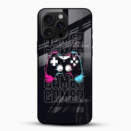 Gamer Neon Controller Glass Mobile Cover – Gaming Aesthetic Design