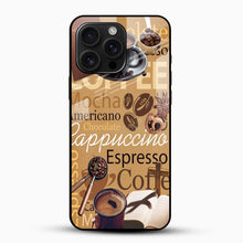Espresso Coffee Glass Mobile Cover – Café Menu Aesthetic Design