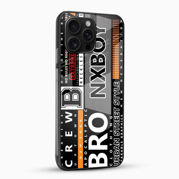 Bronx Boy Street Style Glass Mobile Cover – Urban Typography - Cover Stall