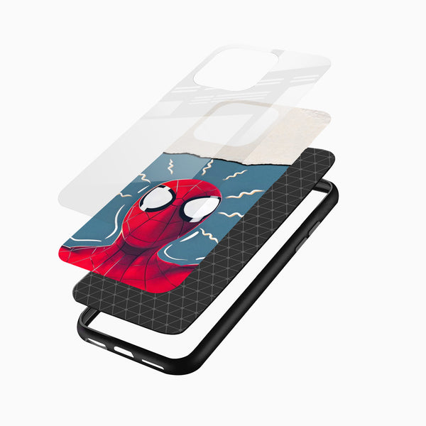 Red and blue Spider-Man themed mobile phone cover