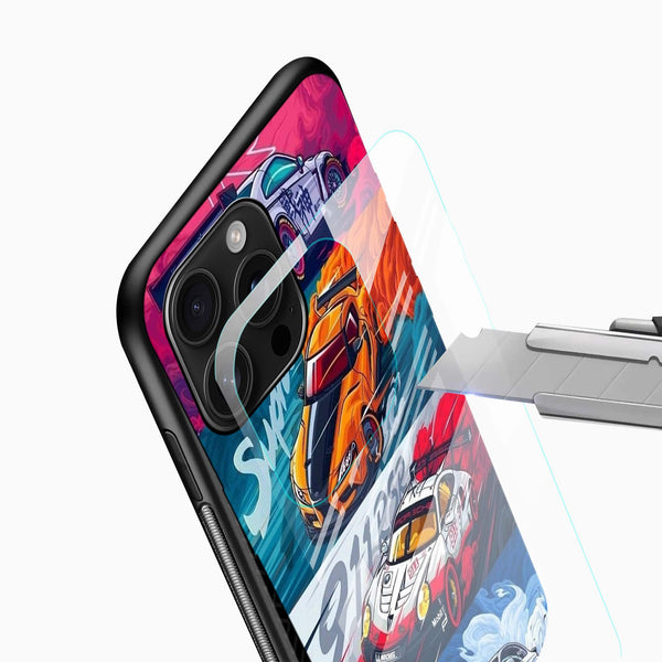 Supercar Racing Glass Mobile Cover – Sports Car & Speed Art Design - Cover Stall