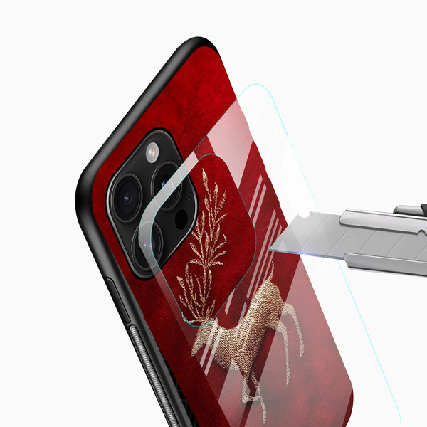 Elegant wildlife themed red mobile phone cover