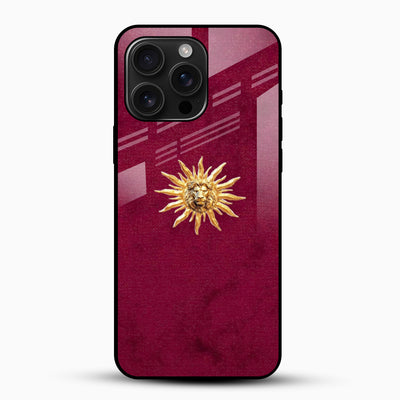 Golden Lion Sun Glass Mobile Cover – Royal Burgundy Design