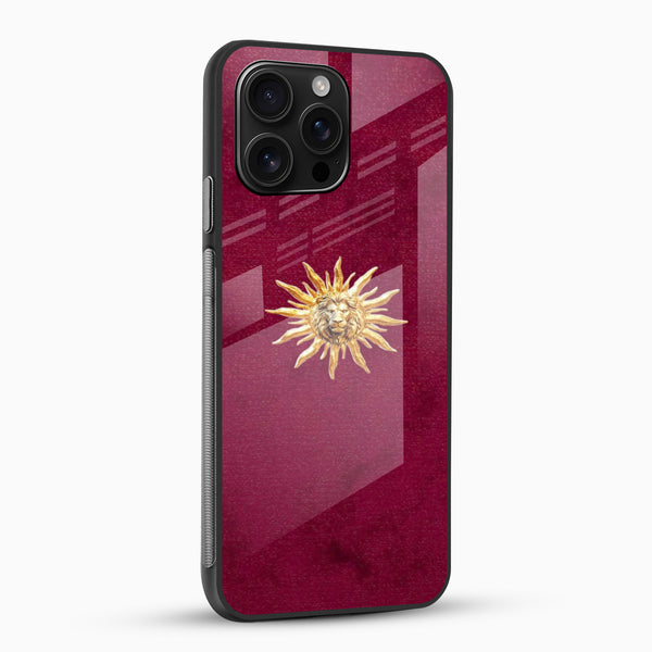 Royal golden lion design premium tempered glass phone case