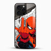 Spider-Man glass mobile cover with red and blue superhero artwork