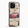 Red sports car artwork on premium glass mobile cover