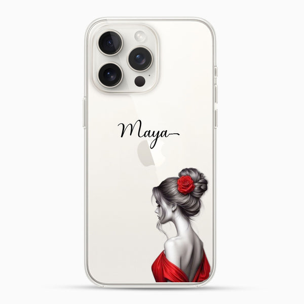 Red Rose Lady Silicon Mobile Case - Cover Stall