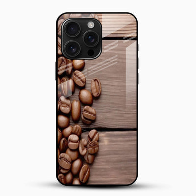 Coffee Beans Glass Back Cover – Rustic Café Aesthetic Design