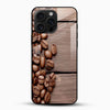 Coffee Beans Glass Back Cover – Rustic Café Aesthetic Design - Cover Stall