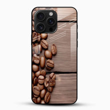 Coffee Beans Glass Back Cover – Rustic Café Aesthetic Design