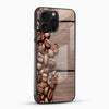 Coffee Beans Glass Back Cover – Rustic Café Aesthetic Design - Cover Stall