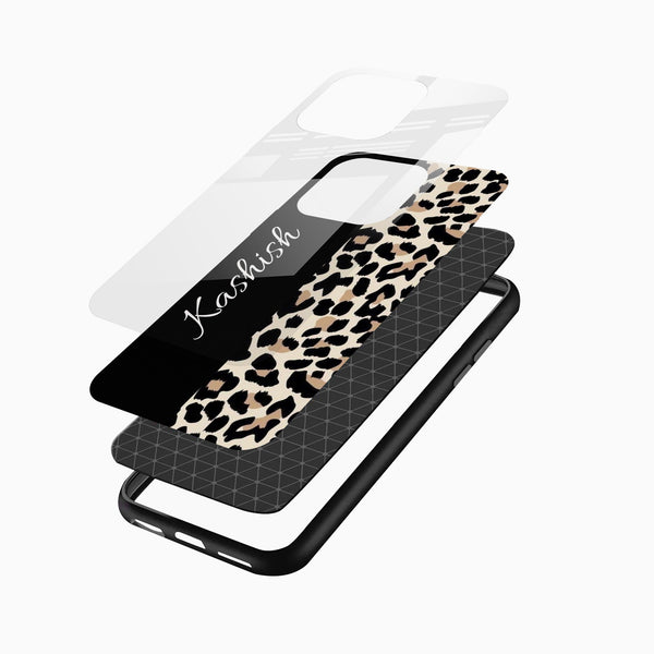 Personalized animal print mobile cover with custom name printing