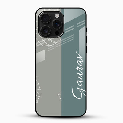Minimalist Sage Green Design customized name glass mobile cover
