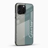 Personalized sage green mobile cover with elegant script lettering