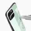 Personalized mint green mobile cover with elegant name lettering
