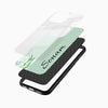 Mint Green Floral Design - Customized Name Glass Mobile Cover