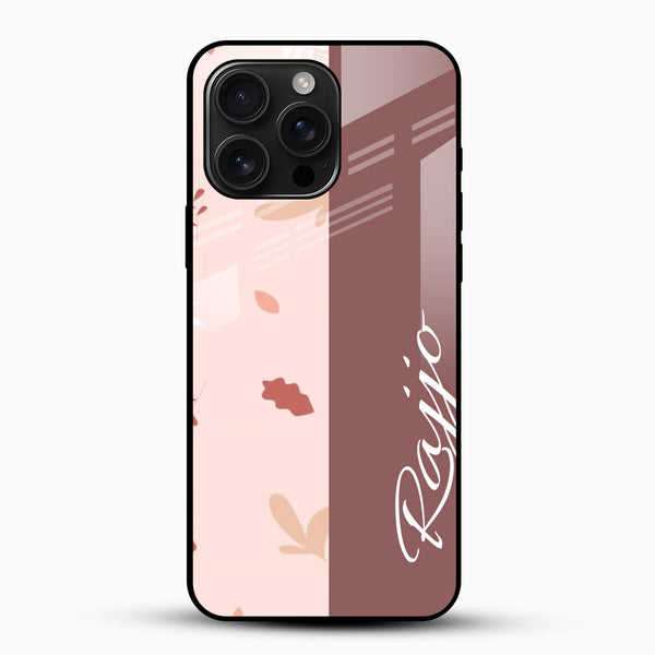 Pink Floral Aesthetic Design customized name glass mobile cover