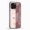 Aesthetic pink personalized mobile cover with delicate botanical artwork