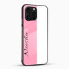 Personalized pink and white mobile cover with stylish name lettering