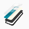 Teal Blue & Cream Minimal Design - Customized Name Glass Mobile Cover