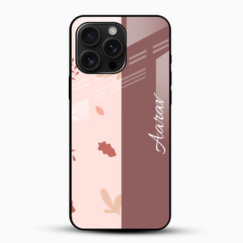 Blush Pink Floral Design - Customized Name Glass Mobile Cover