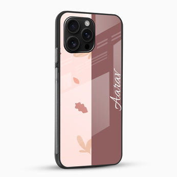 Blush Pink Floral Design - Customized Name Glass Mobile Cover