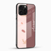 Customized name phone case with a blush pink and brown dual-tone design