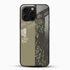 Customized name glass mobile cover with olive green succulent design