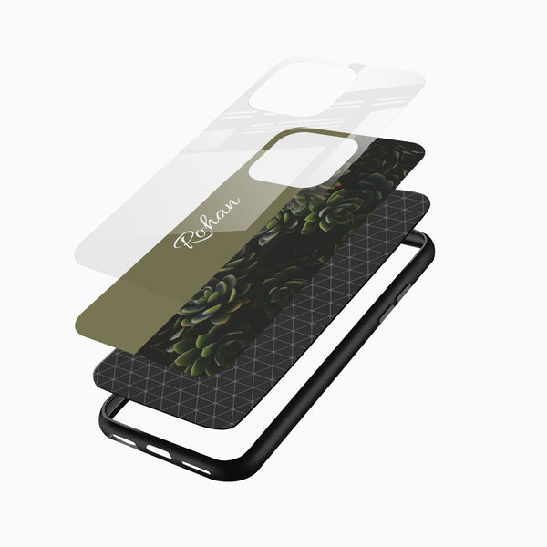 Nature-inspired personalized phone case with botanical succulent artwork