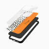 Stylish polka dot personalized mobile cover with orange color panel