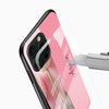Rose-pink glass mobile cover with custom name printing