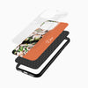 Customized floral mobile cover with peach-orange background and glossy finish