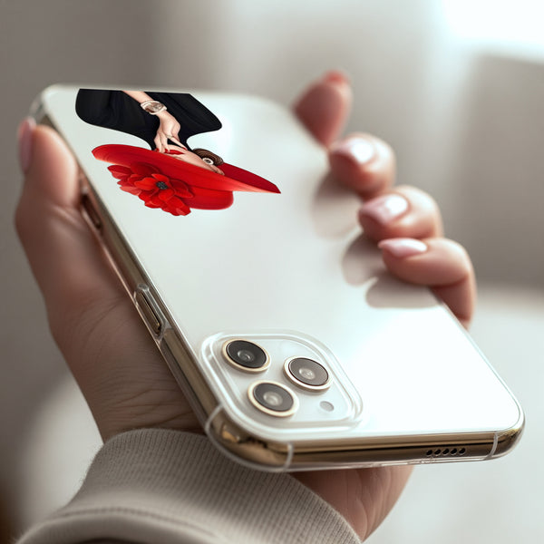 Lady in Red Hat Silicon Mobile Case - Cover Stall