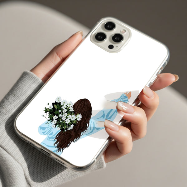 Girl with Flowers Silicon Mobile Case - Cover Stall