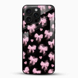 Cute Glossy Bow Glass Phone Case
