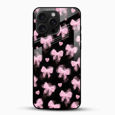 Cute Glossy Bow Glass Phone Case