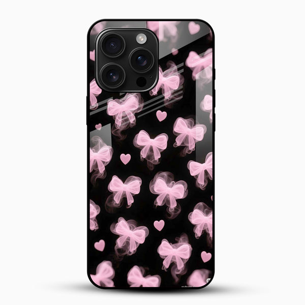 Cute Glossy Bow Glass Phone Case - Cover Stall