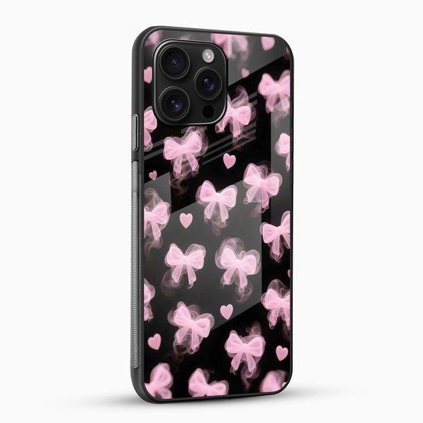 Cute Glossy Bow Glass Phone Case - Cover Stall