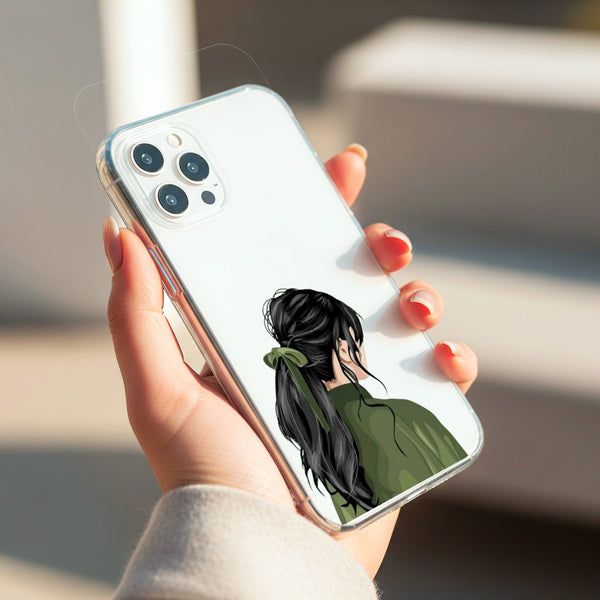 Girl with Green Ribbon Silicon Mobile Case - Cover Stall