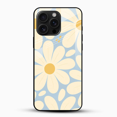 Pastel Daisy Floral Glass Mobile Cover