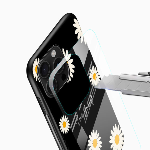 Love Yourself Daisy Glass Mobile Cover - Cover Stall