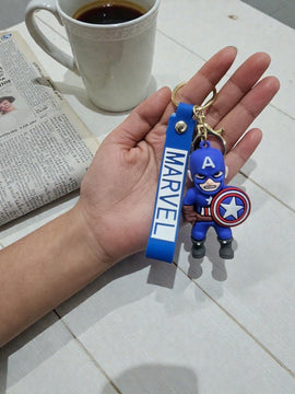 Marvel Captain America Silicone Keychain – Superhero Bag & Key Accessory